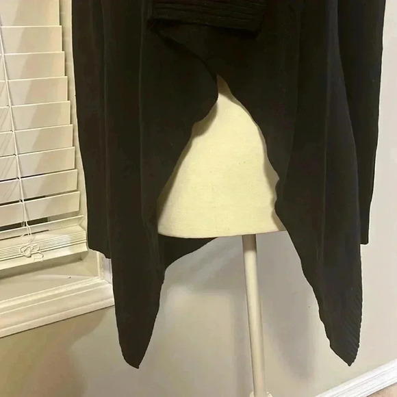 [S]Vintage Talula Babaton Linen/ Silk Blend Knit Black  Open Shawl Cardigan-NWOT - Picture 3 of 9